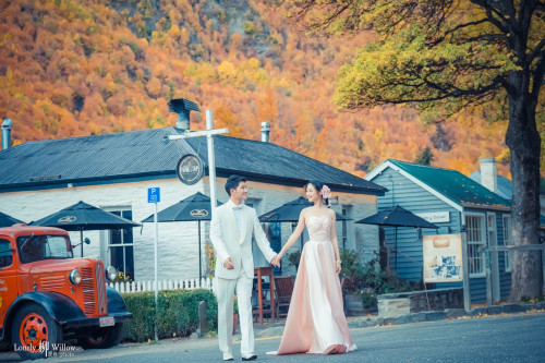 金秋五彩林箭镇街道和果园