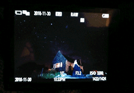 星空的原片拍相机屏幕